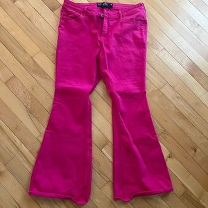 Hollister hot pink low rise flare jeans size 11 short